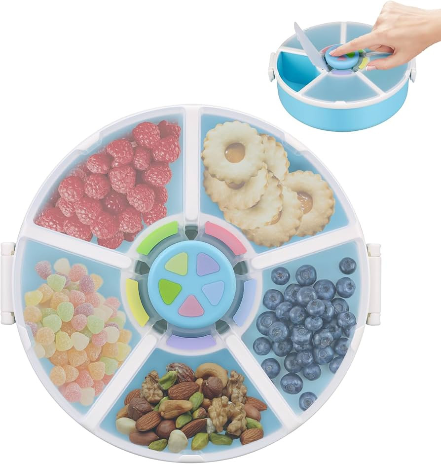Pawtong Snack Rotator Container Reusable Snack Box with 5 Compartment Dispenser and Lid, Color Ma... | Amazon (US)