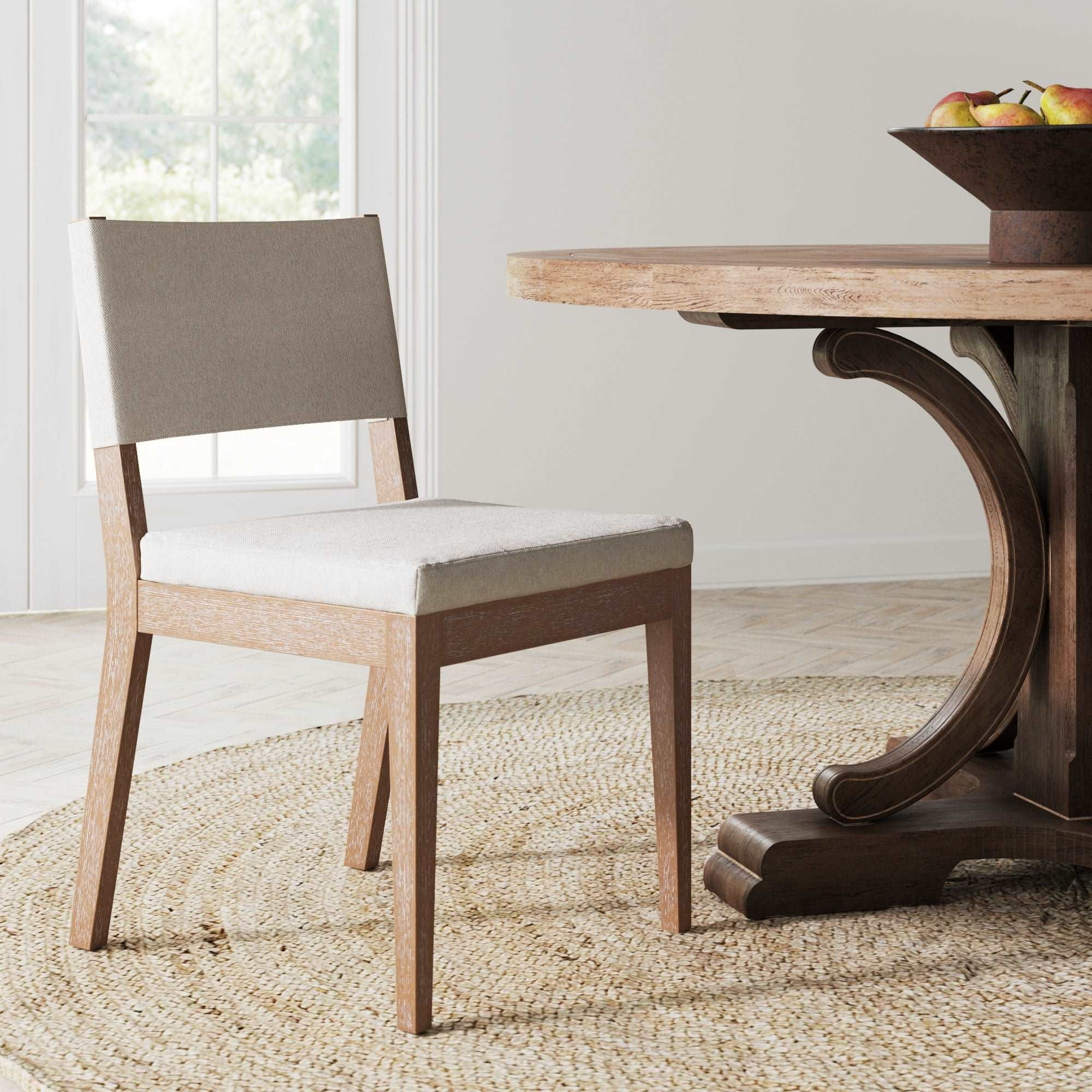 Wood Upholstered Sling Back Dining Chair | Nathan James