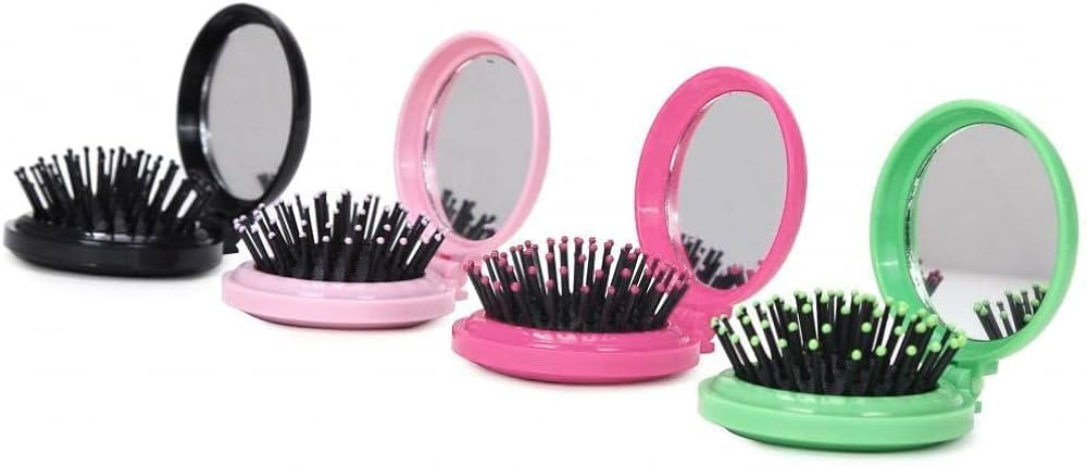 LOUISE MAELYS Round Folding Pocket Hair Brush Mini Hair Comb with Makeup Mirror for Travel Candy ... | Amazon (CA)