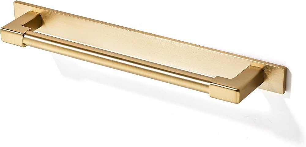 TUNNY 10 Pack Classic Solid Cabinet Handles with Metal Base Plate-6.3"/160mm Screw Spacing Champa... | Amazon (US)