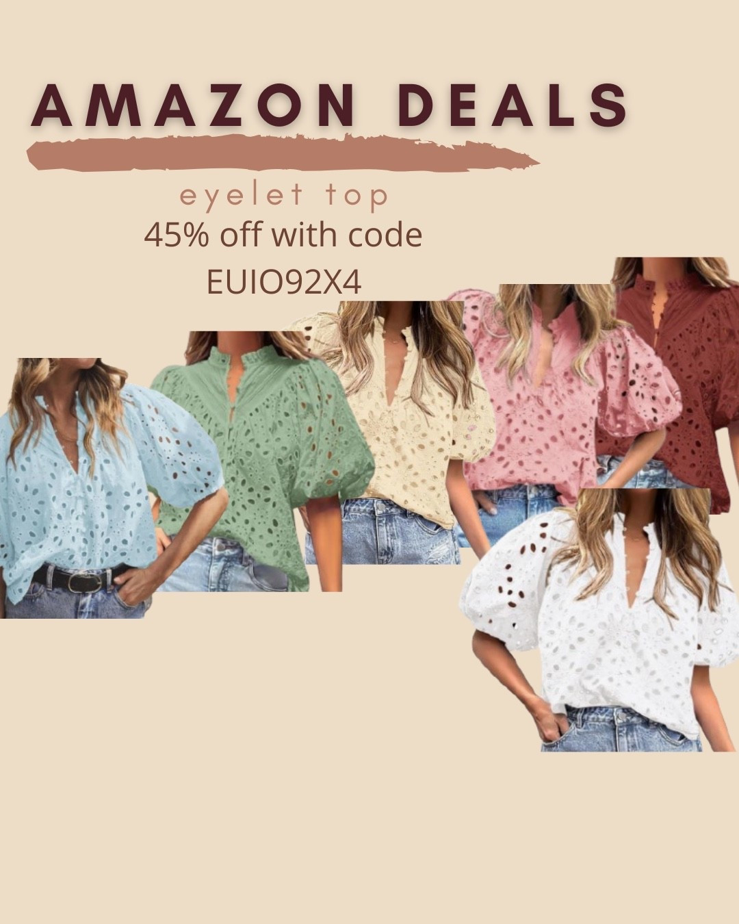 $14 ends 2/1

Amazon fashion
Amazon deals
Puff sleeve top
Eyelet top


#LTKSaleAlert