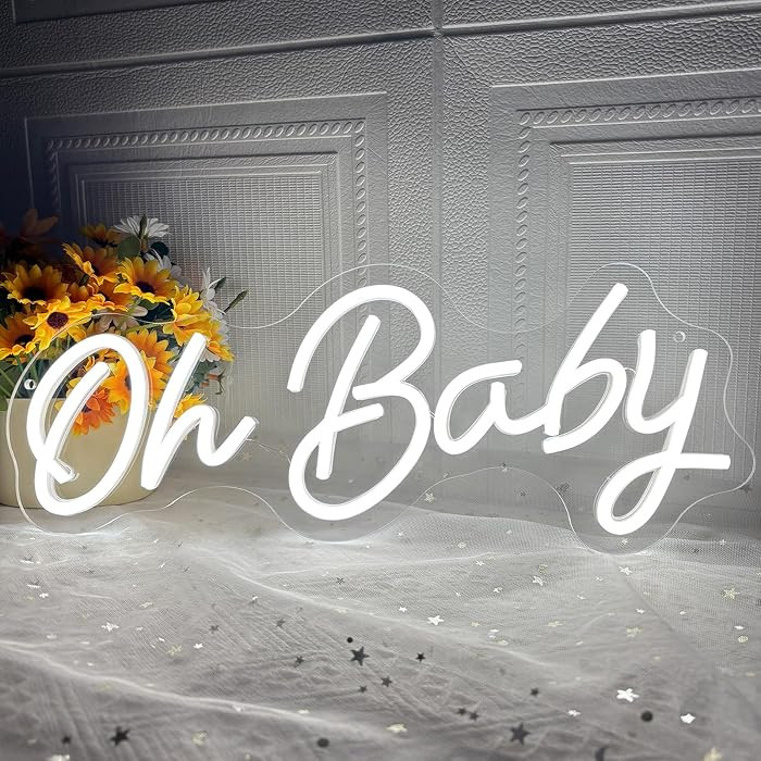 Oh Baby Neon Sign for Backdrop Dimmable 16.5\u201dx 6.7\u201dBaby Shower Neon Light | Amazon (US)