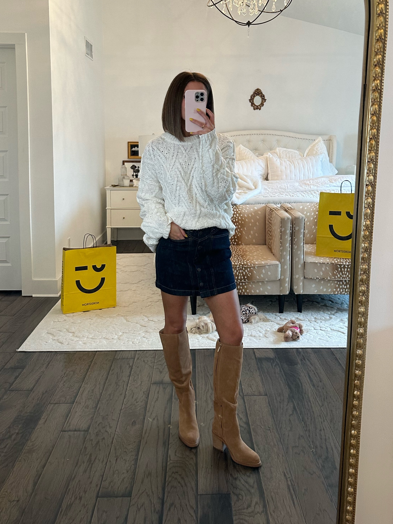 free people sweater (xs, very oversized)
rails denim skirt (tts, 24)
sam edelman boots (run big)

#LTKxNSale #LTKunder100 #LTKstyletip