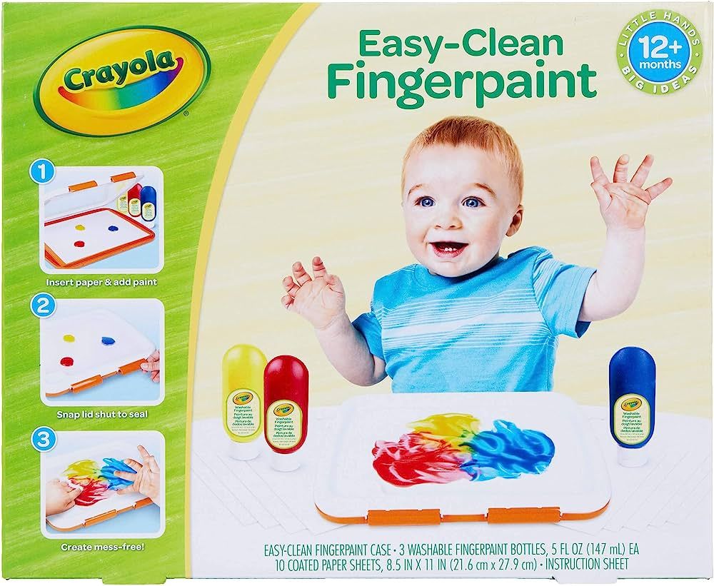 Crayola Washable Finger Paint Station, Less Mess Finger Paints for Toddlers, Sensory Toy, Toddler... | Amazon (US)