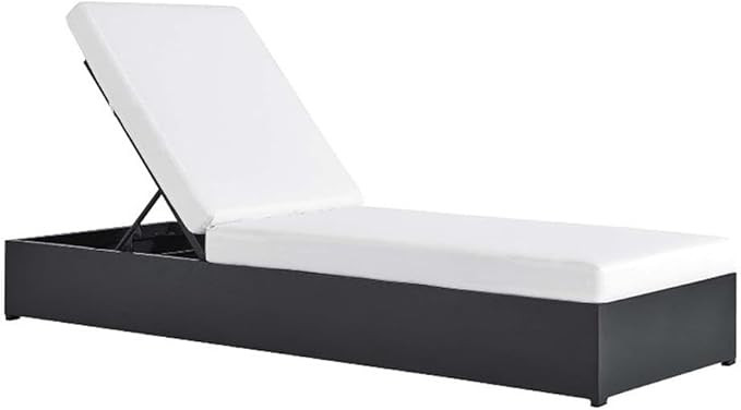 Modway Tahoe Aluminum Outdoor Chaise Lounge in Gray White with Weather-Resistant Cushions, Perfec... | Amazon (US)