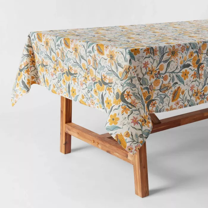 84" x 60" Cotton Bold Floral Tablecloth - Threshold™ | Target