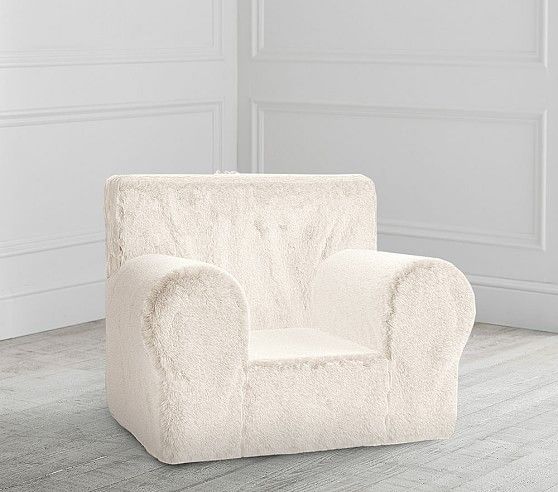 Ivory Faux Fur Anywhere Chair® | Pottery Barn Kids