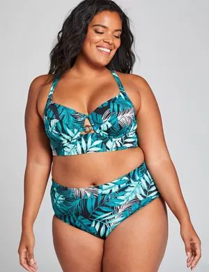 Longline Underwire Balconette Swim Bikini Top | Lane Bryant (US)