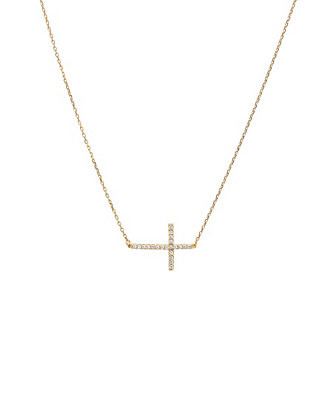 Sterling Silver 18k Gold Plated Horizontal Cross Necklace – Faith-Inspired Jewelry, Trending fo... | Macy's