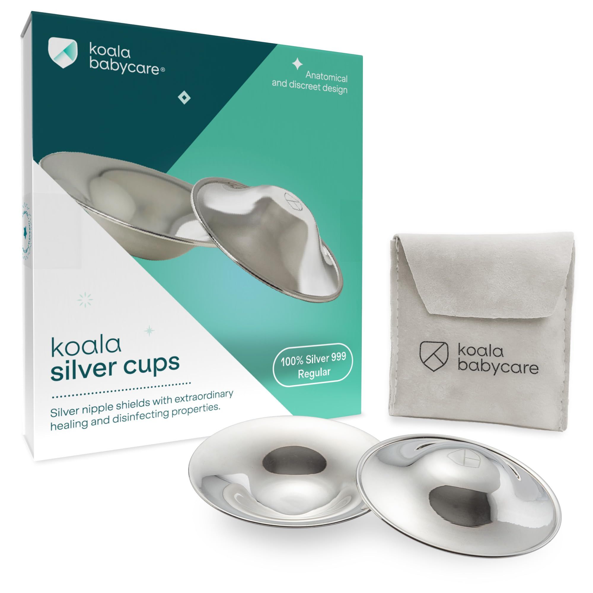 Koala Babycare The Original Nursing Cups 999 Silver – Nipple Shields for Nursing Newborn - Breastfeeding Essentials Protect and Soothe Cracked Nipples - Standard Size | Amazon (US)