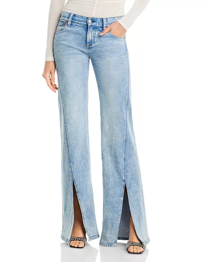 Sedona Front Slit Flared Leg Jeans in Lightening Blue | Bloomingdale's (US)