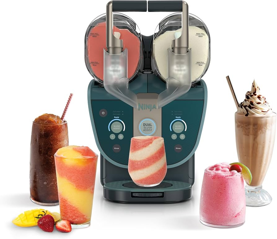 Ninja SLUSHi Twist Smart Frozen Drink Maker with Dual SlushAssist, FS701GN | Amazon (US)