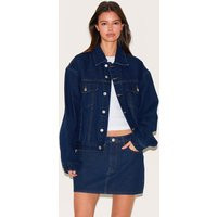 Indigo Oversized Classic Denim Jacket | PrettyLittleThing US