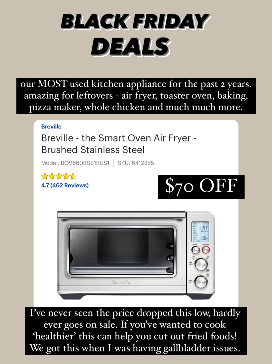 My most used kitchen appliance! We literally cannot live without this. It has replaced our toaster and pretty much our oven. It also helps us eat healthier and trying to eliminate oil from our meals. 

#LTKCyberWeek #LTKhome #LTKsalealert