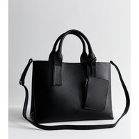 Black Faux Leather Large Tote and Purse Duo New Look | New Look (UK)