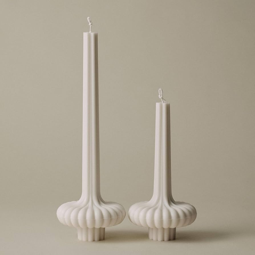 LAWA Set of 2 Pumpkin Base Candle - Beautiful Handmade Pillar Unscented Soy Wax Elegant Aesthetic... | Amazon (US)