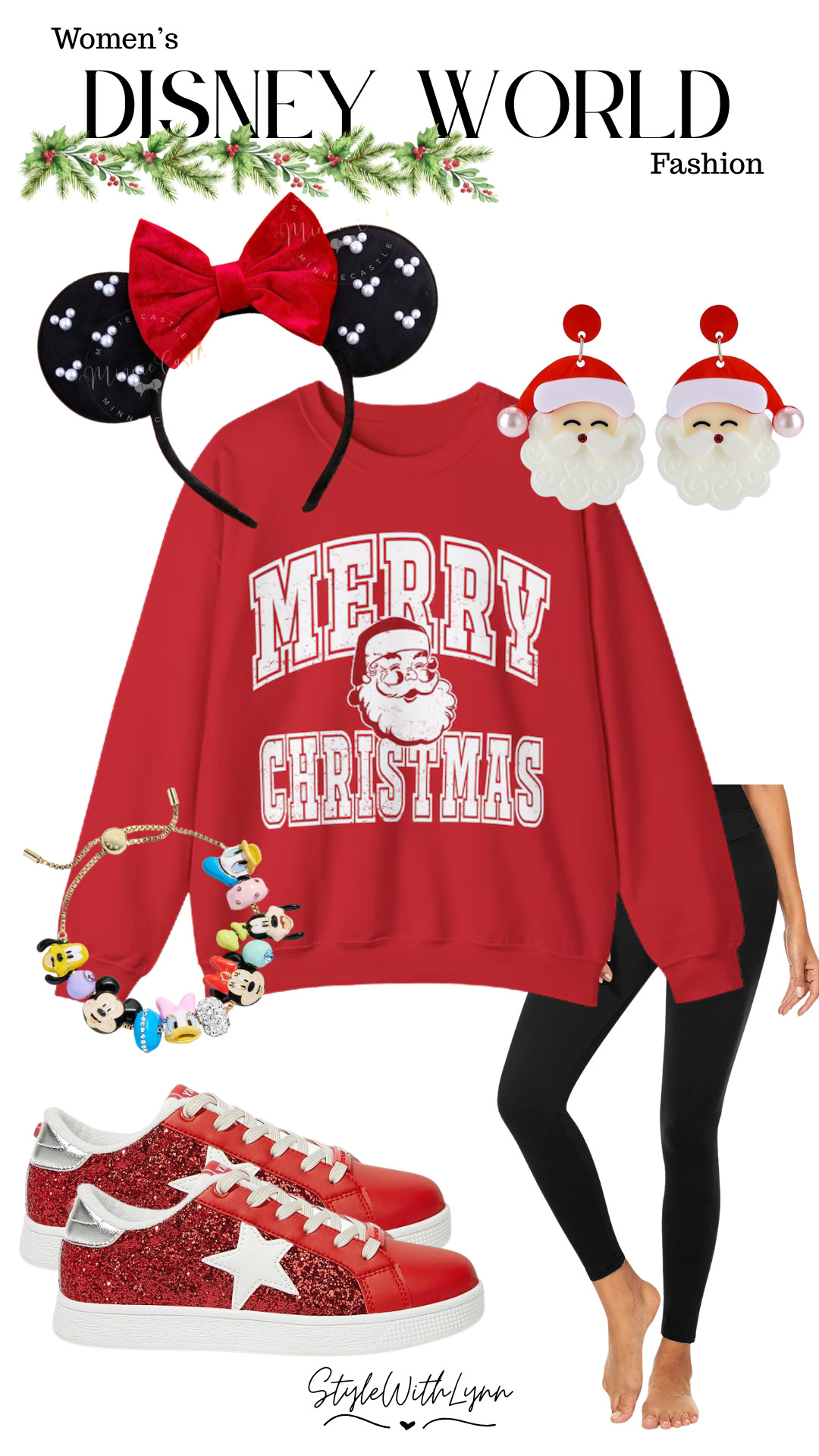 Merry and Magical at Disney World! This festive Disney Christmas outfit is perfect for celebrating the season in style. Add the cutest Santa earrings and a Mickey charm bracelet for that extra touch of Disney magic. ❤️

Whether you’re headed to Mickey’s Very Merry Christmas Party or just spreading holiday cheer at the parks, this look is comfy, cute, and full of Christmas spirit!

🛍️ Shop this Disney holiday outfit, perfect for Disney World Christmas trips, holiday park outfits, and festive Disney style inspo!

#DisneyWorldOutfit #DisneyChristmasOutfit #DisneyHolidayStyle #MerryChristmasSweatshirt #DisneyOutfitIdeas #DisneyStyleInspo #StyleWithLynn #DisneyTripOutfit #DisneyChristmasFashion #DisneyHolidayOutfit #DisneyOOTD 

 #LTKHoliday #LTKSeasonal #LTKTravel