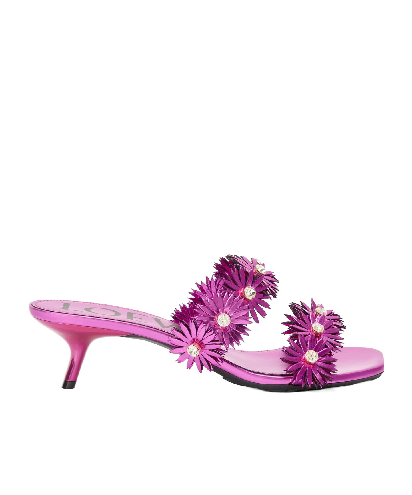 Petal Flower sandal in calfskin and crystals | Senser US
