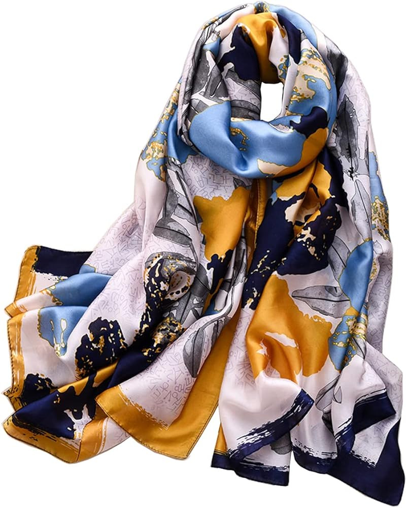 Myneiyi Fashion Scarves Scarf Silk Feeling Scarf Silk Like Scarves Long Lightweight Sunscreen Shawls | Amazon (US)