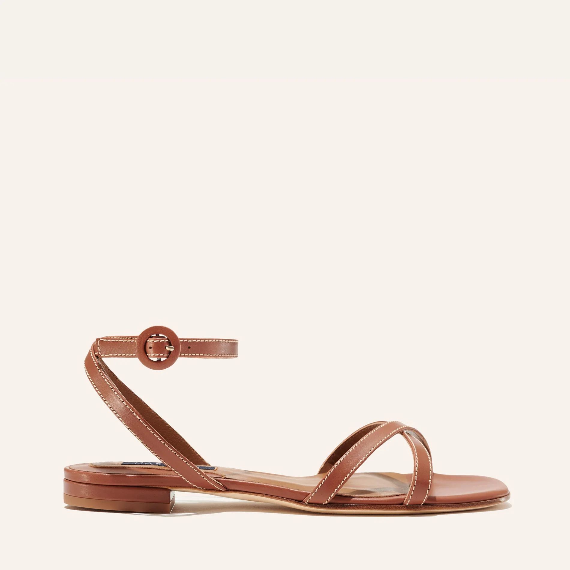 The Flat Sandal - Saddle Nappa | Margaux