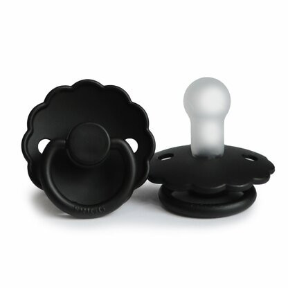 Daisy Silicone Pacifier, Jet Black | SpearmintLOVE