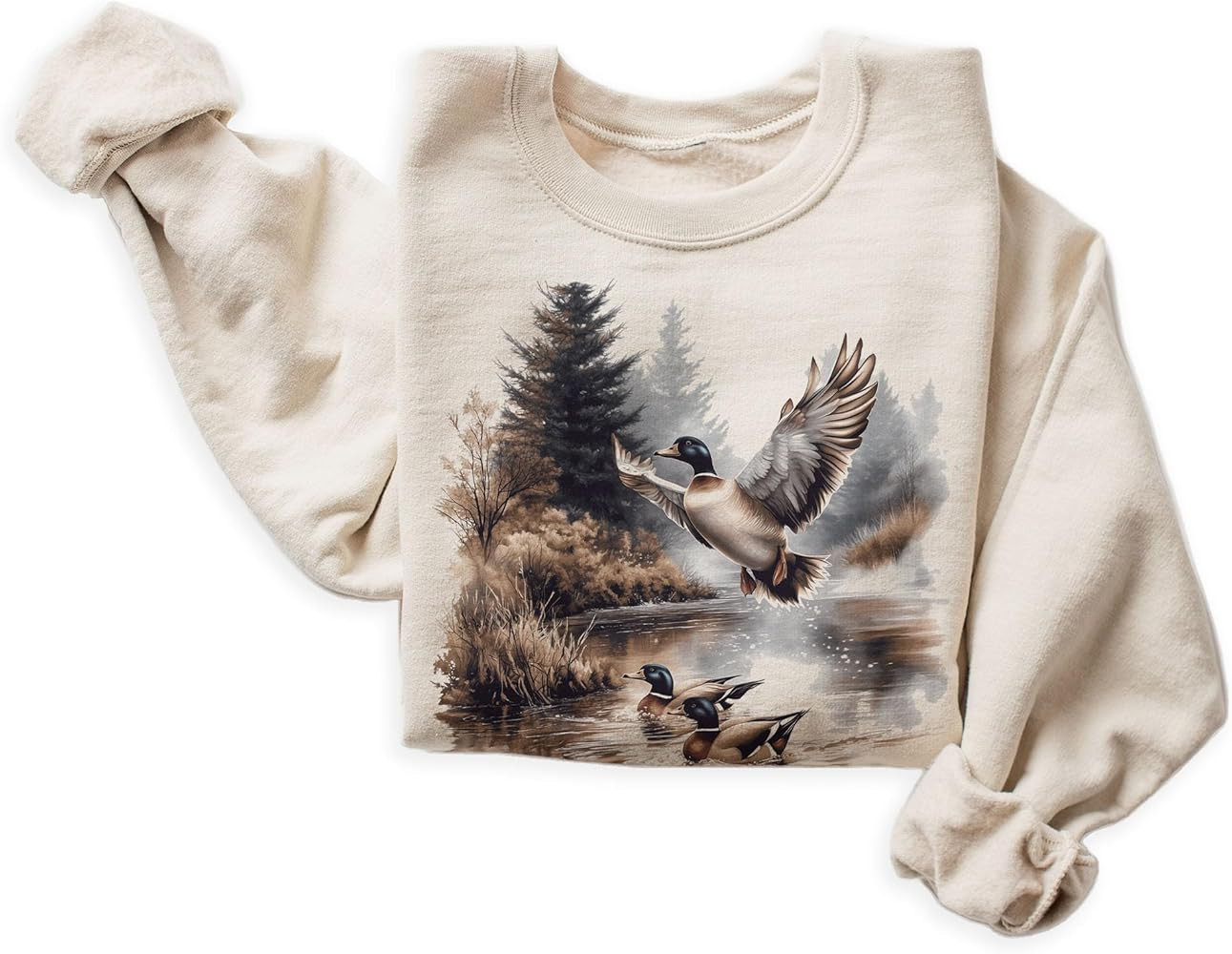Vintage Mallard Ducks Wilderness Scene Sweatshirt - 90s Vintage Duck Pond Sweatshirt - Scenic Fal... | Amazon (US)
