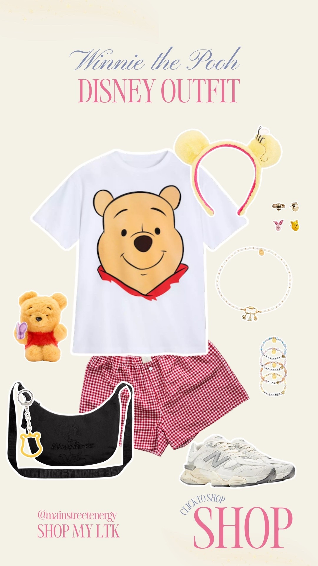 This is your comfy Disney day outfit 🧸✨
Lightweight, easy, and perfect for long park days — plus this Pooh tee is SO cute.