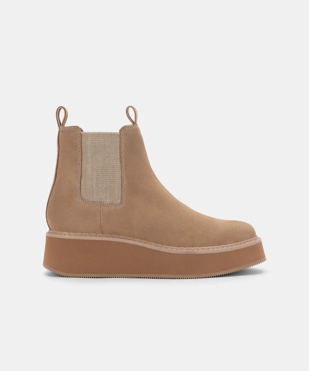 ARLETE BOOTIES IN MUSHROOM SUEDE | DolceVita.com