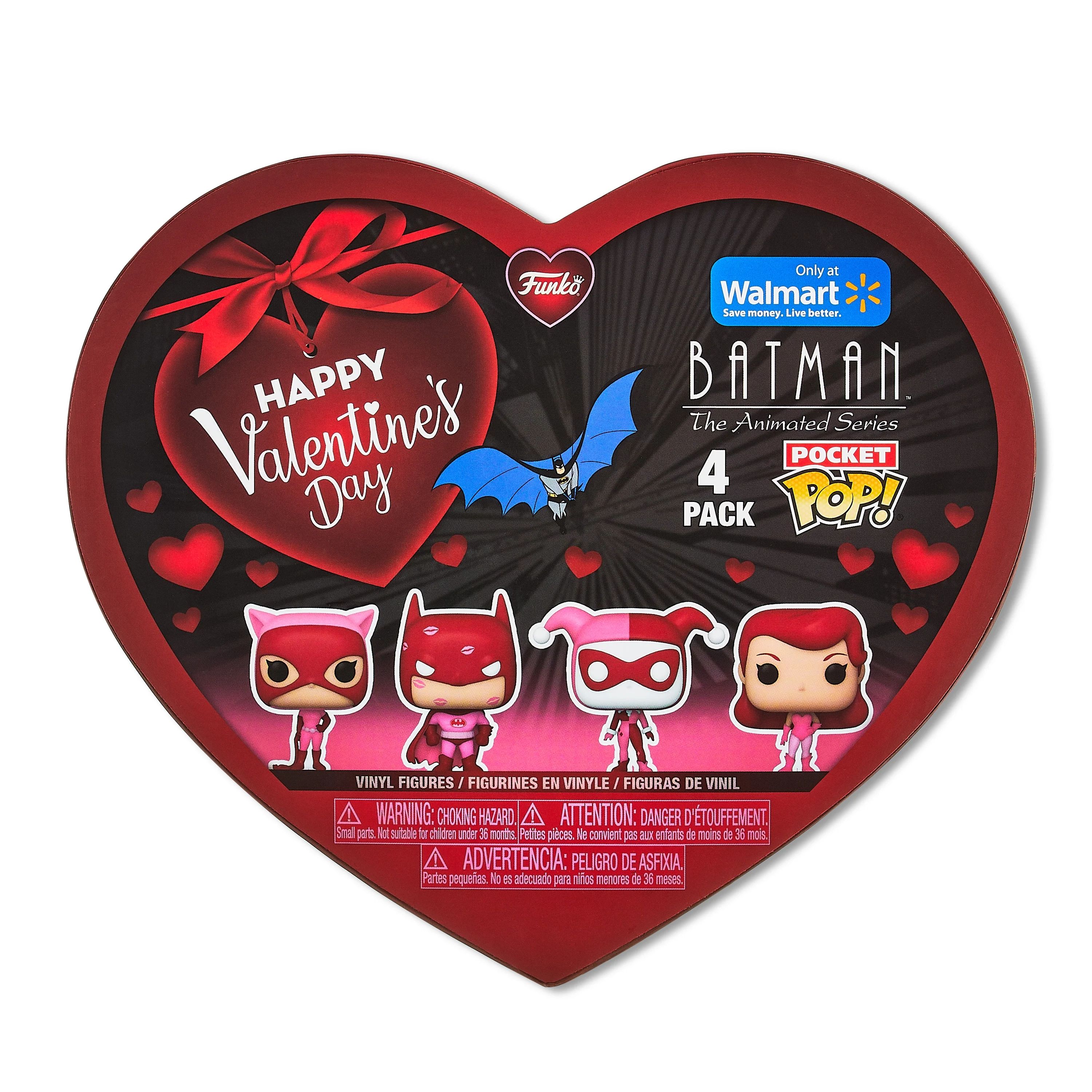 Funko Pocket Pop! DC Batman Valentines Box 4 Pack Vinyl Figures | Walmart (US)