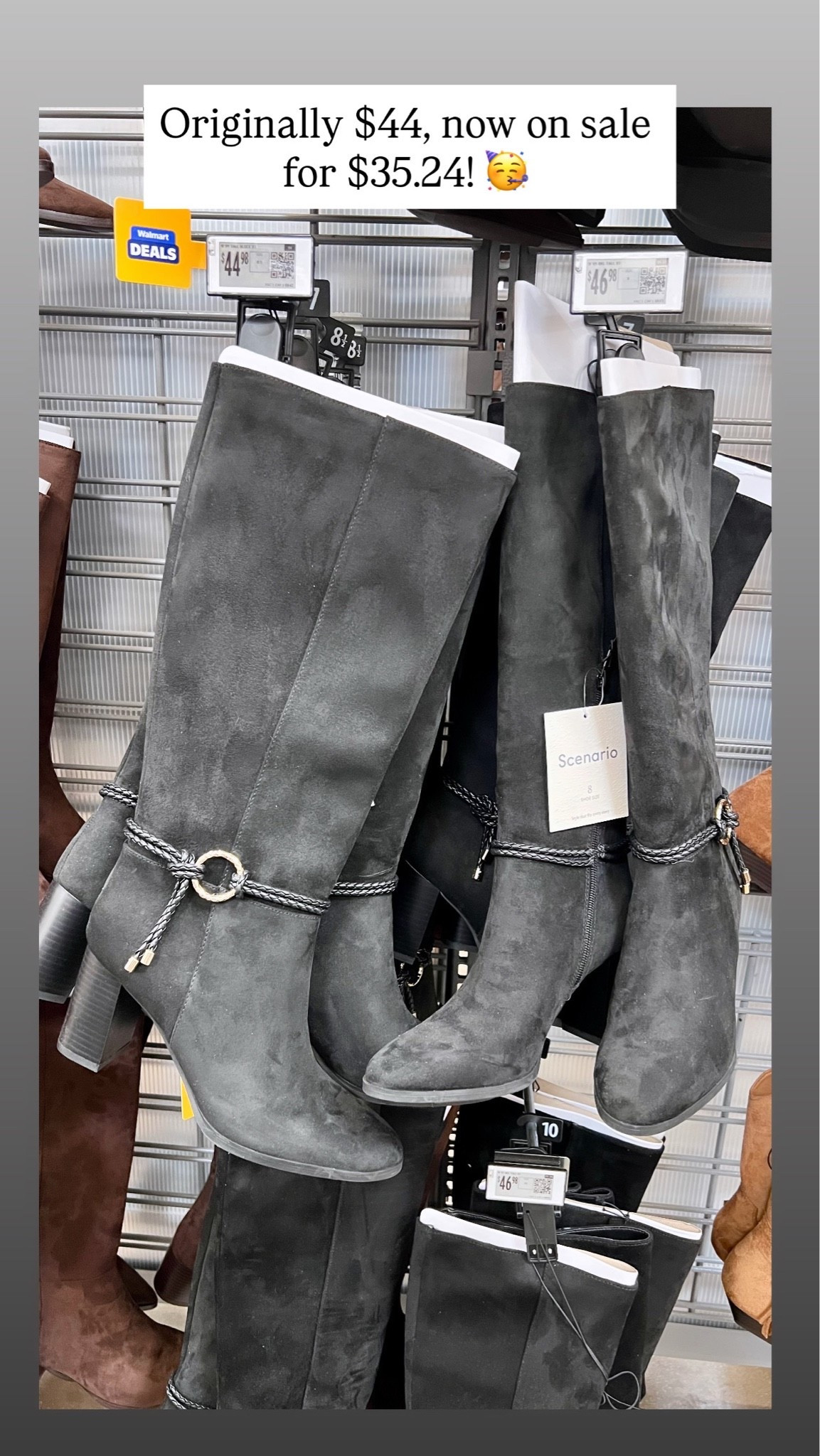 These fall boots from Walmart normally cost $44, but are on sale for $35! (At least the black pair are - online only)