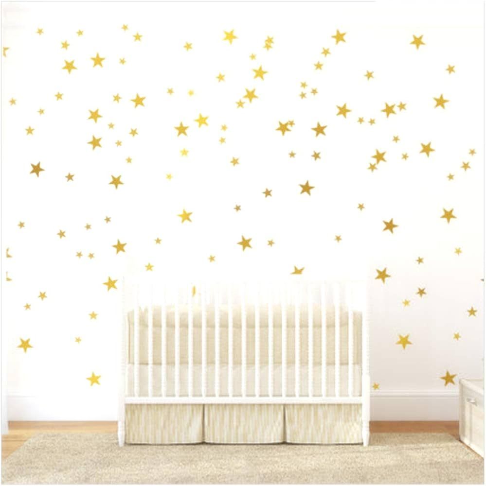 Gold Stars Wall Decal (130 Decals) Stars Pattern DIY Wall Stickers Removable Home Decoration Meta... | Amazon (US)