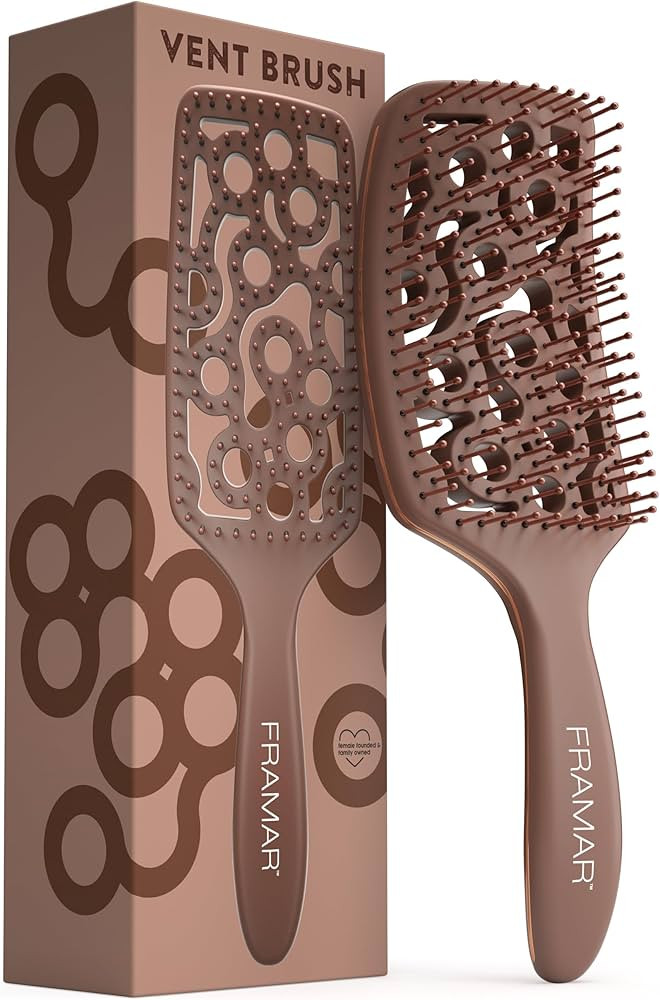 FRAMAR Professional Vented Hair Brush – Curved Hair Brush For Blow Drying, Wet Paddle Brush For... | Amazon (US)