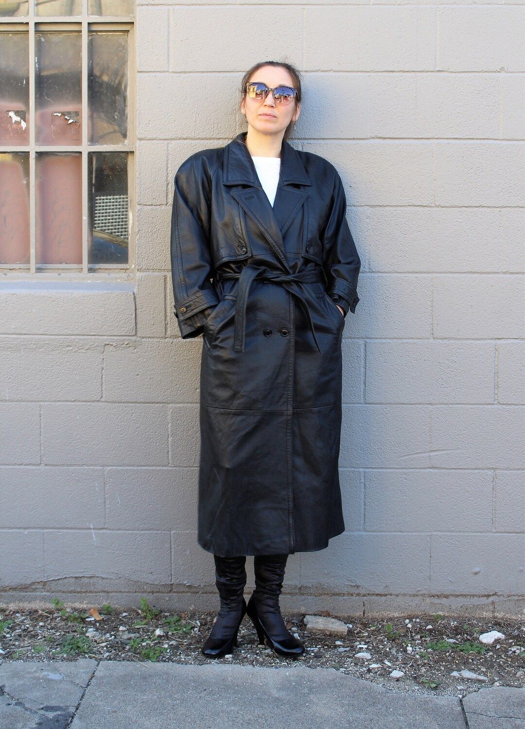 Vintage 1980s Michael Hoban North Beach Black Leather Trench - Etsy | Etsy (US)