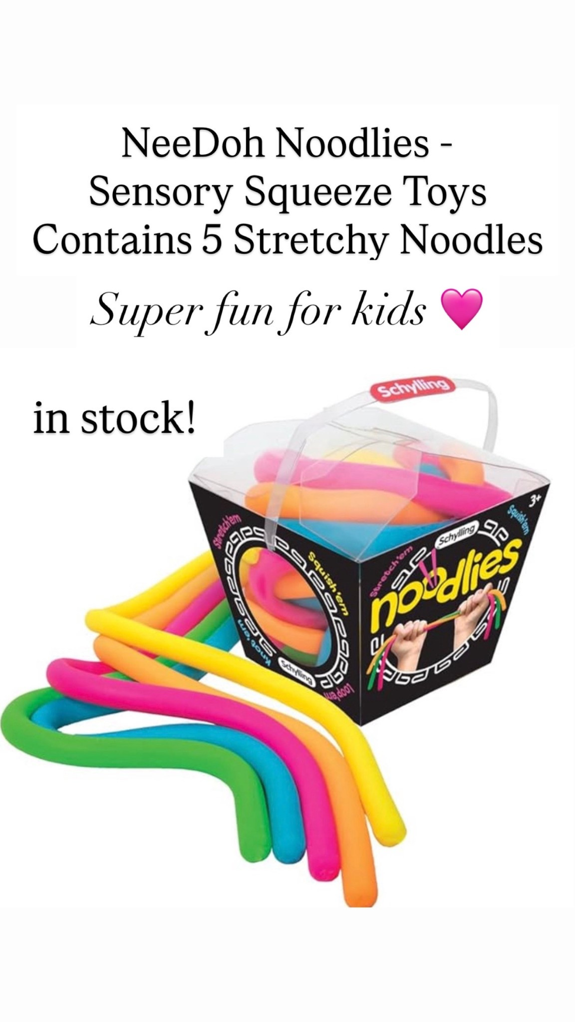 Schylling NeeDoh Noodlies - Sensory Squeeze Toy - Contains 5 Stretchy Noodles

#LTKKids