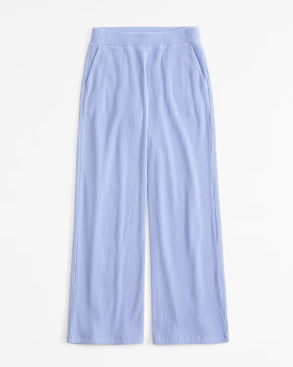 Women's Brushed Rib Wide Leg Sweatpant | Women's Bottoms | Abercrombie.com | Abercrombie & Fitch (US)