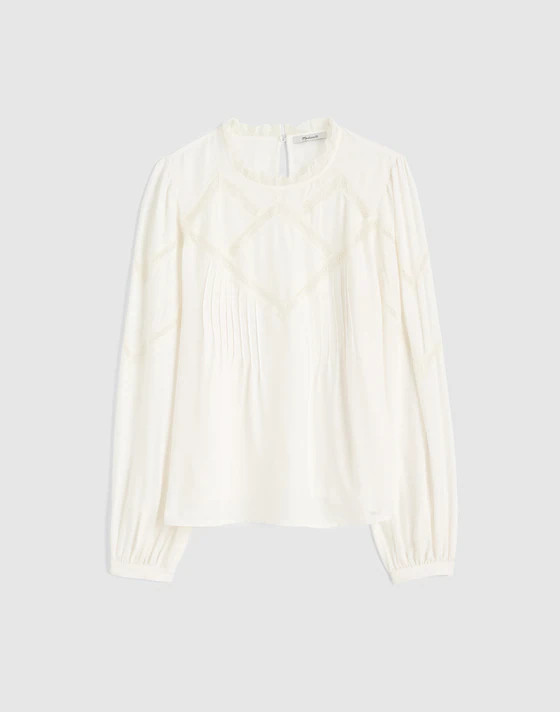Lace-Insert Mockneck Long-Sleeve Top | Madewell