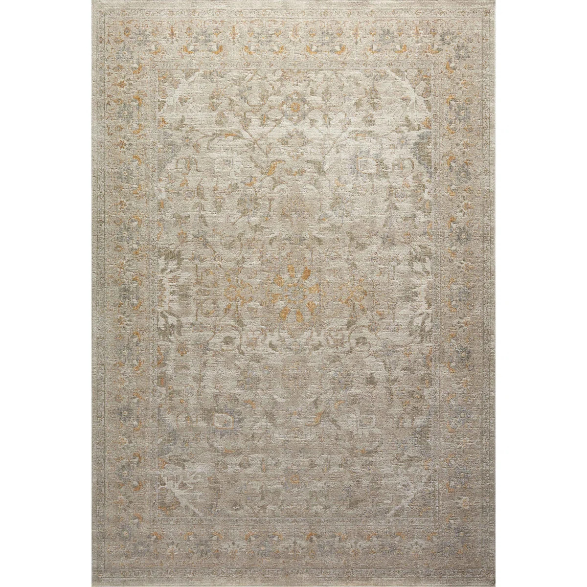 Chris Loves Julia x Loloi Rosemarie Floral Ivory/Natural/ Yellow Area Rug | Wayfair North America