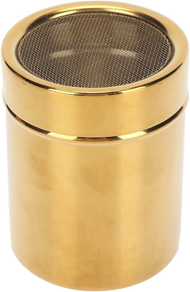 Tnfeeon Powder Shaker Pepper Shakers Stainless Steel Rust Resistance Gold Fine Mesh Powder Sugar ... | Amazon (US)