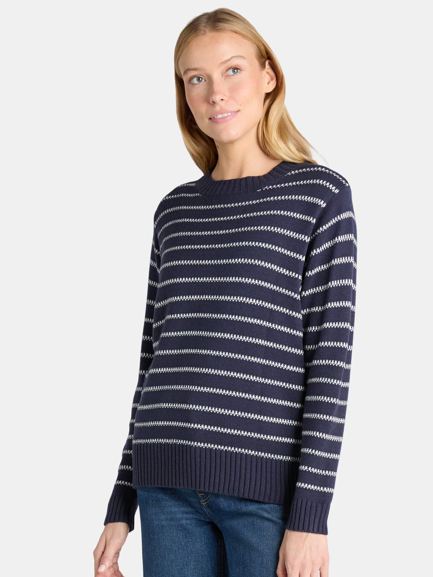 Time and Tru Women's Textured Sweater, Midweight, Sizes XS-XXXL | Walmart (US)