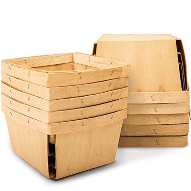One Quart Wooden Gift Baskets (10 Pack); for Picking Fruit or Arts, Crafts and Decor; 5.75” Squ... | Michaels Stores