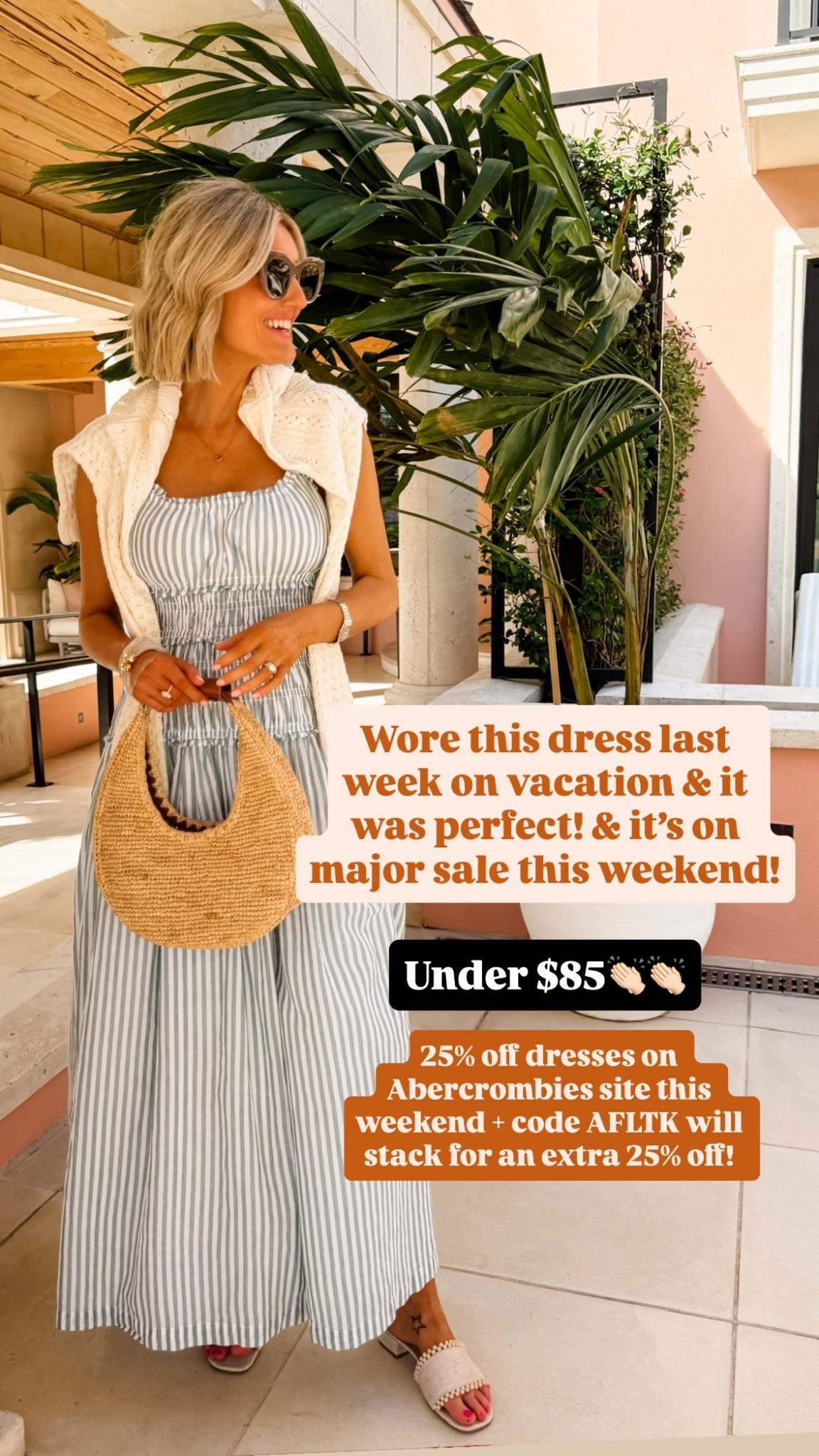 This dress would be great to pack on your spring break trips! Grab it while it’s on sale! Use code AFLTK for 25% off! Wearing S. 

Loverly Grey, Abercrombie, spring dress, striped maxi dress, spring fashion, vacation dress, beach dress 

#LTKootd #LTKSeasonal #LTKSaleAlert