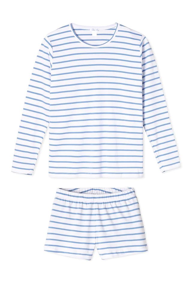 Pima Long-Short Weekend Set in Juniper Plaid | LAKE Pajamas