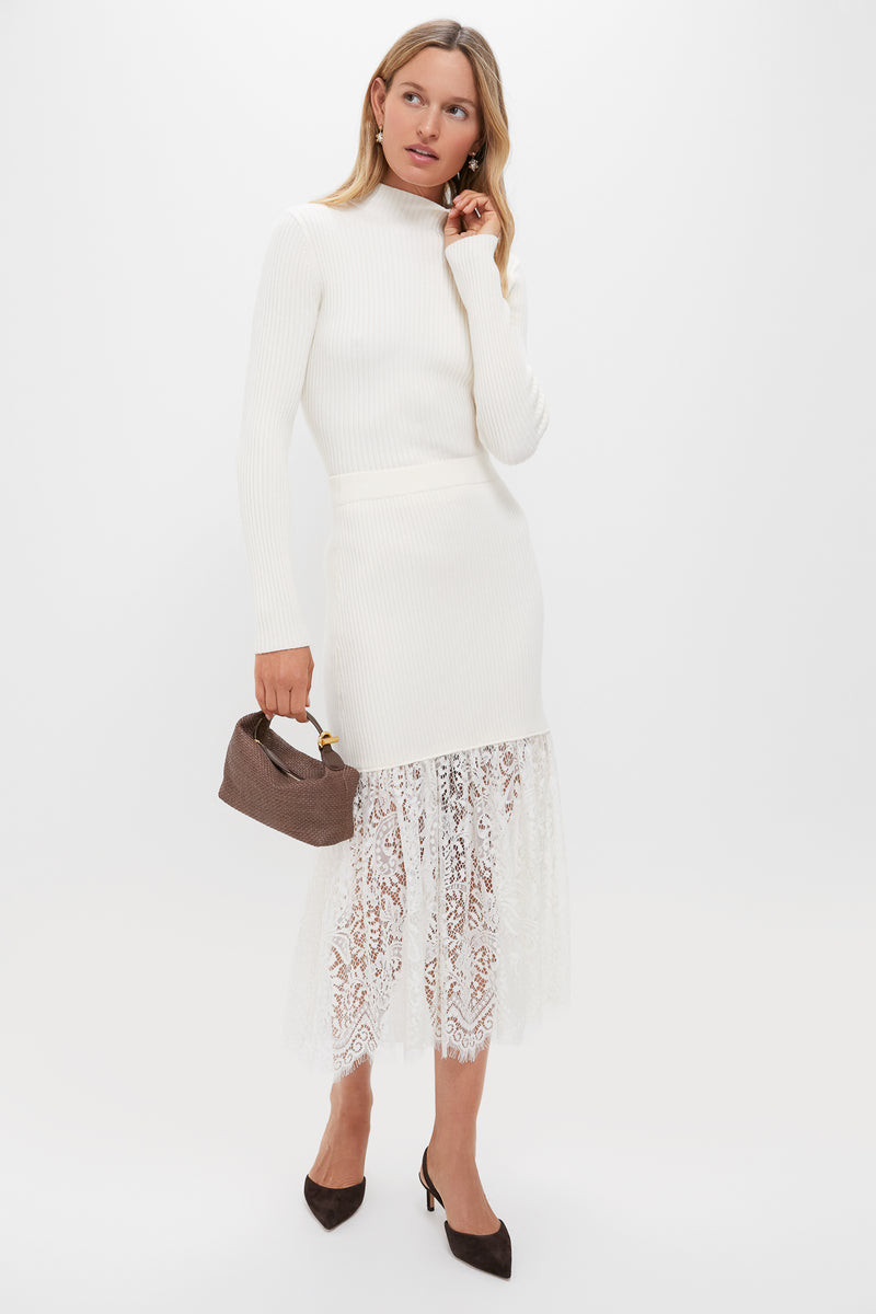 Cream Knit Kori Lace Midi Skirt | Tuckernuck (US)