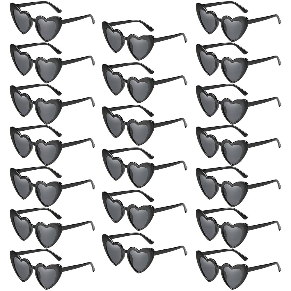 Pibupibu 6/20 Pack Heart Sunglasses for Women Bulk Vintage Heart Glasses Bachelorette Sunglasses ... | Amazon (US)