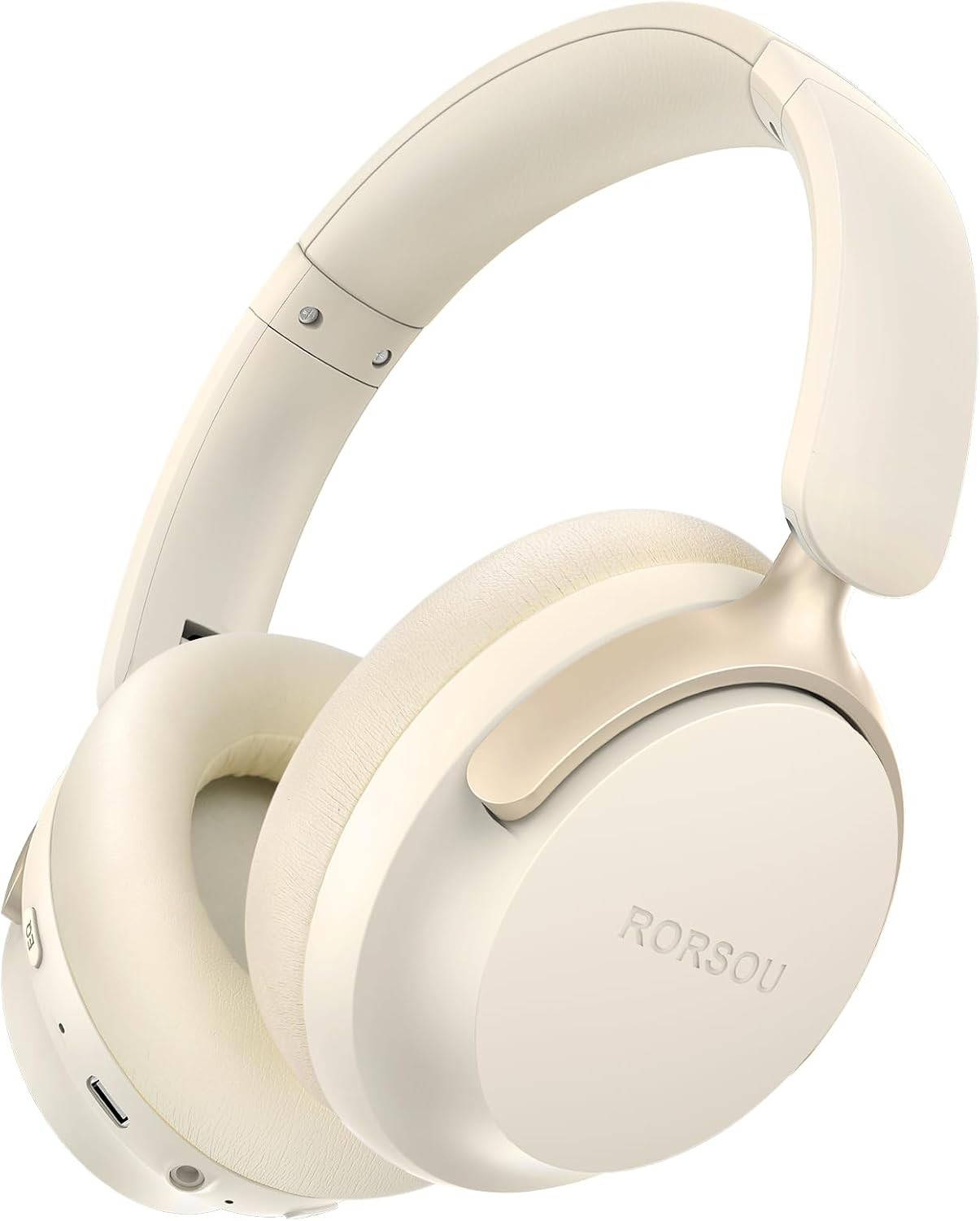 B8 Bluetooth Headphones Over Ear, 6 EQ Music Modes and 50H Playtime Deep Bass Wireless Headphones with Mic, Lightweight Folding HiFi Stereo Headset for iPad/Travel/Tablet/PC/Home Beige White | Amazon (US)