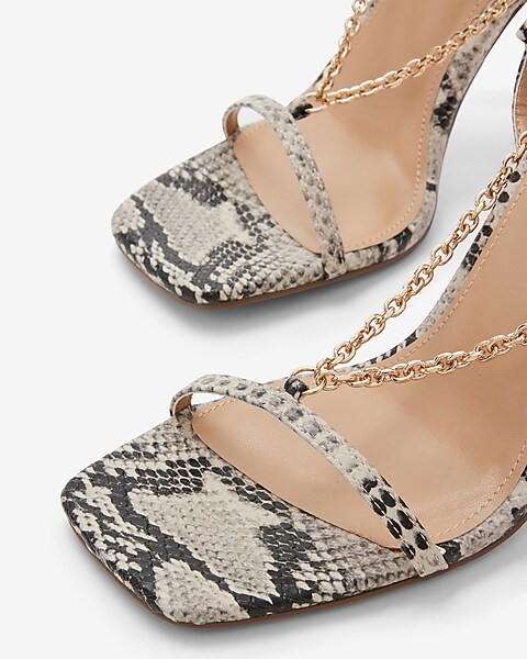 Chain Strap High Heeled Sandals | Express