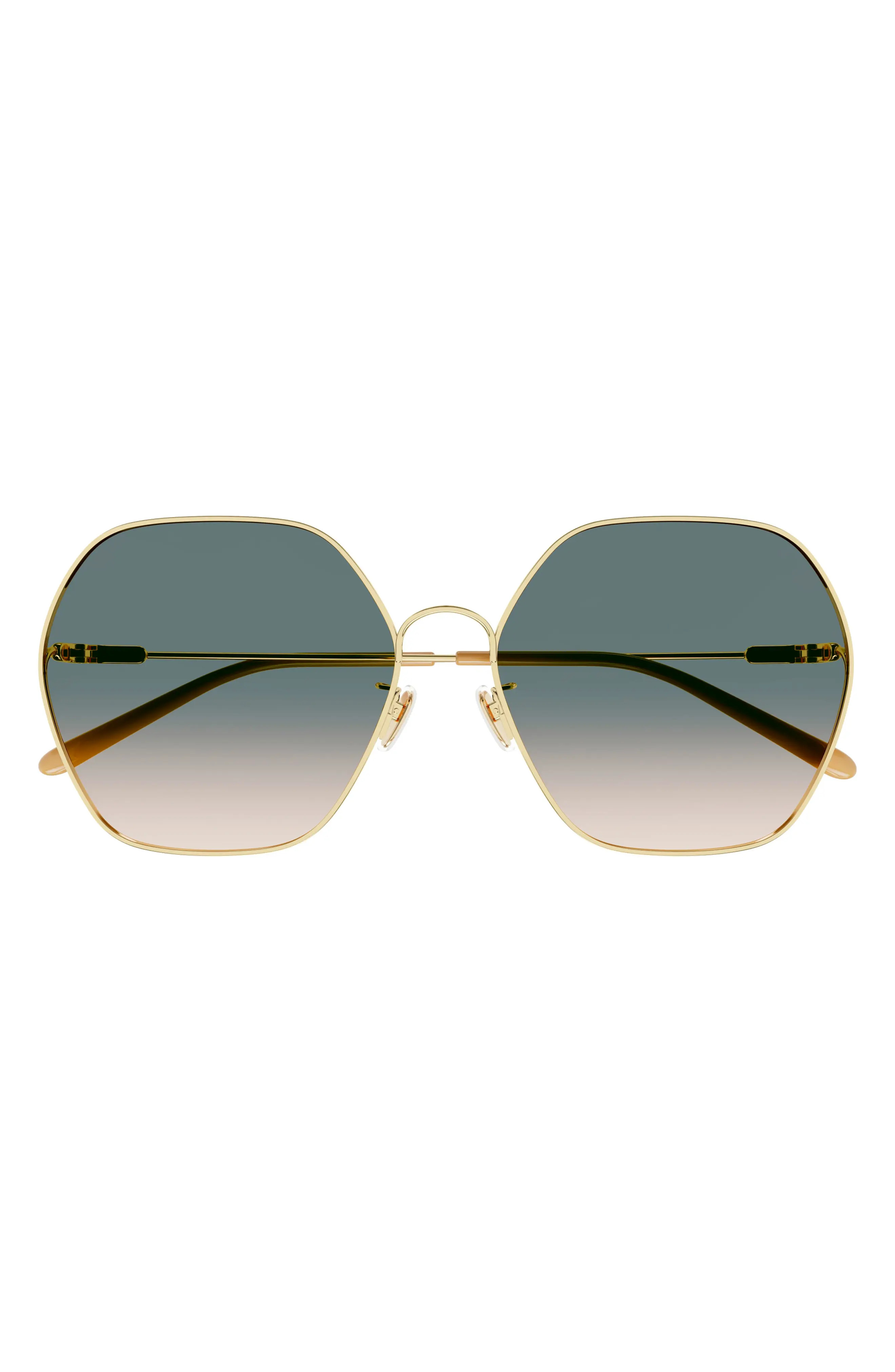 61mm Gradient Polarized Irregular Round Sunglasses (Women) | Nordstrom | Nordstrom