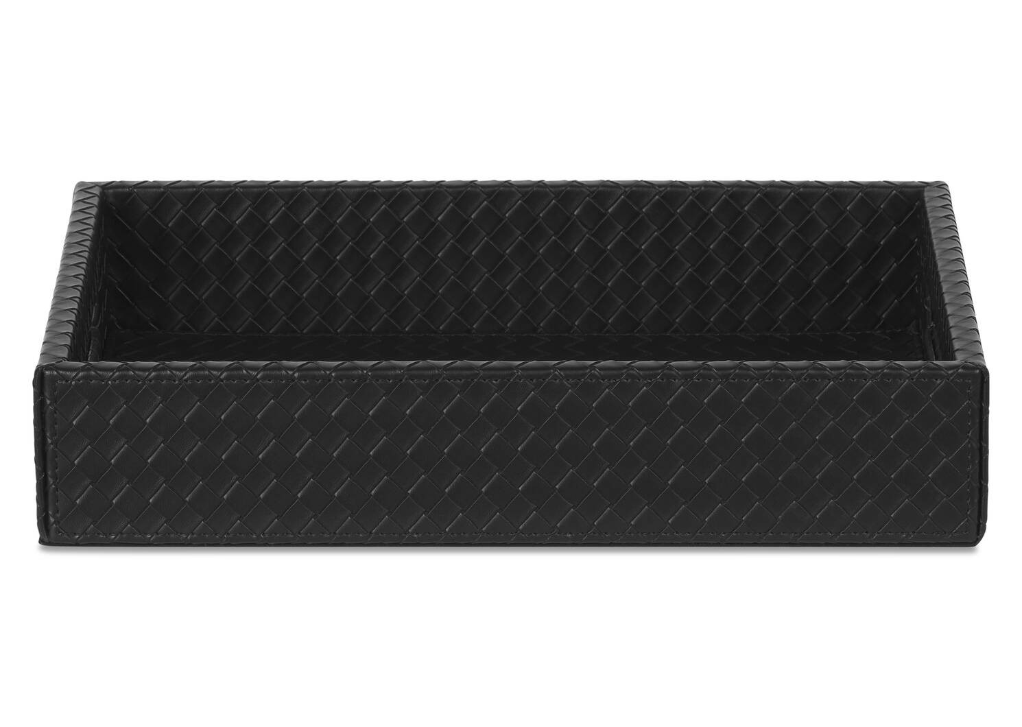 Fraser Faux Leather Tray Small Black | Urban Barn