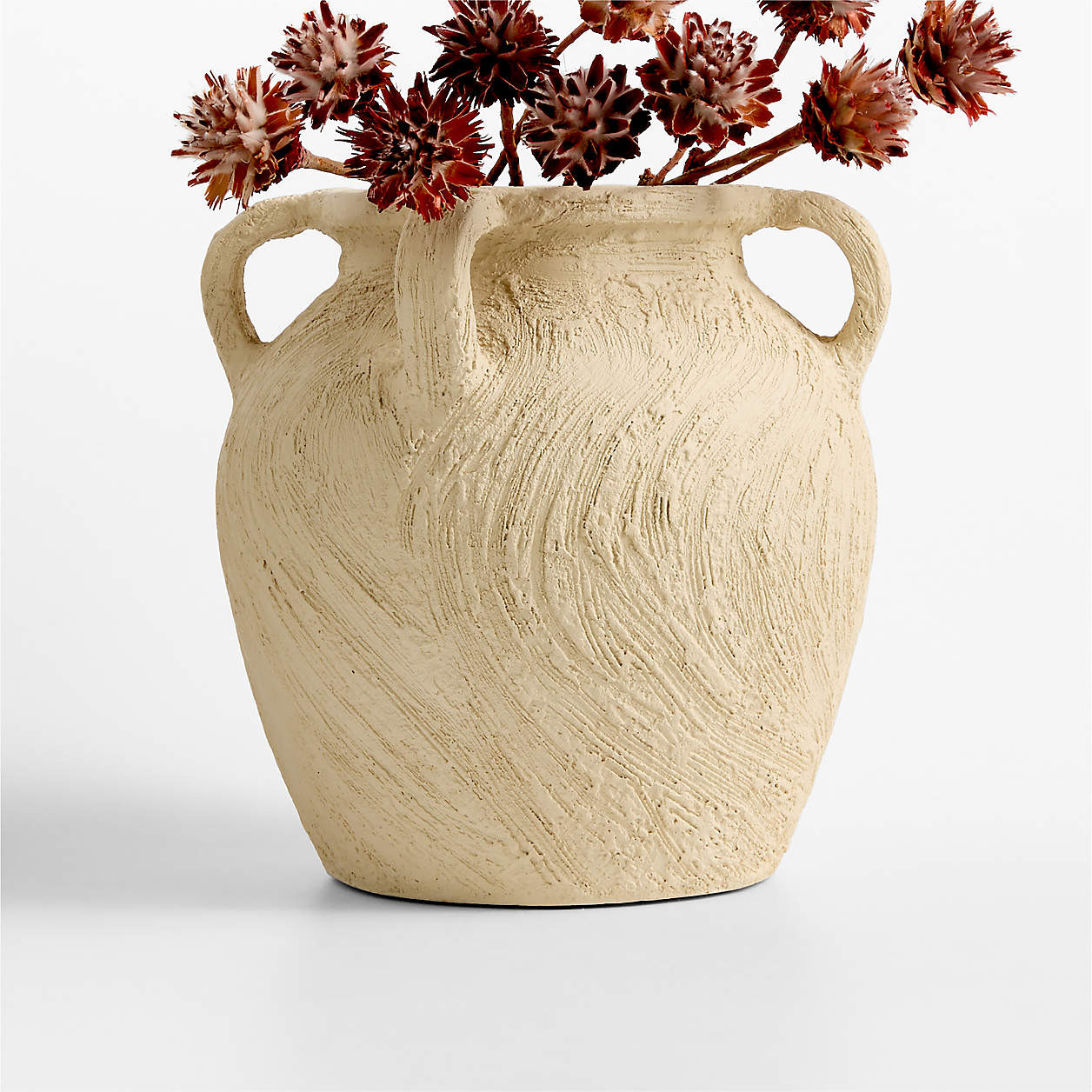 Beach Sand White 16.5" Vase | Crate & Barrel | Crate & Barrel