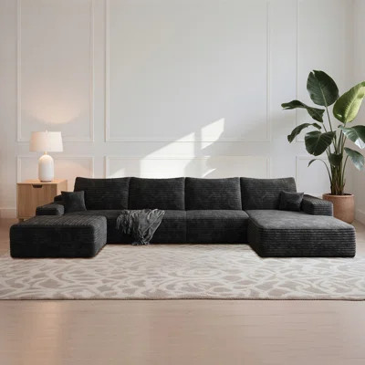 135'' Cloud Sectional Couch U-Shape With 1 Ottoman, Modern Modular Sofa With Deep Seat | Wayfair North America